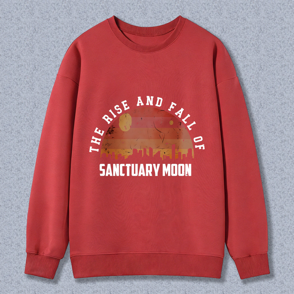 Wardrobecart The Rise And Fall Of Sanctuary Moon Sunset Cityscape Design Unisex Classic Sweatshirt