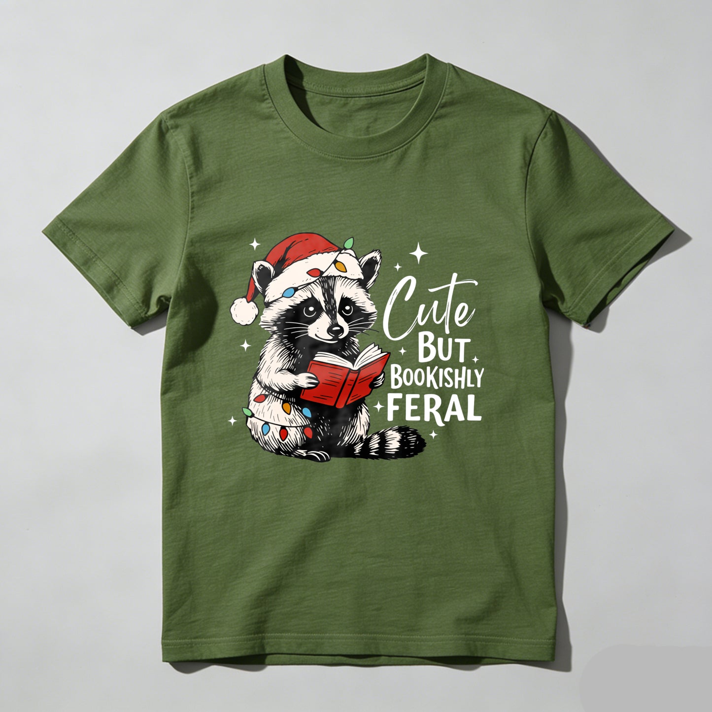 Wardrobecart Cute But Bookishly Feral Raccoon Reading Unisex Classic T-shirt