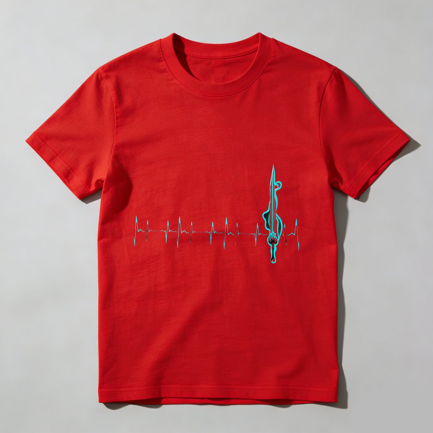 Wardrobecart Heartbeat With Violin Note Pattern Unisex Classic T-shirt