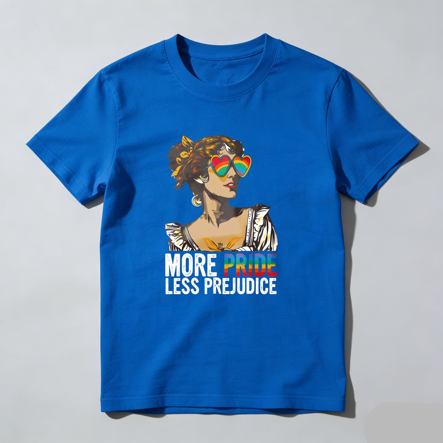 Wardrobecart More Pride Less Prejudice Rainbow Woman Unisex Classic T-shirt