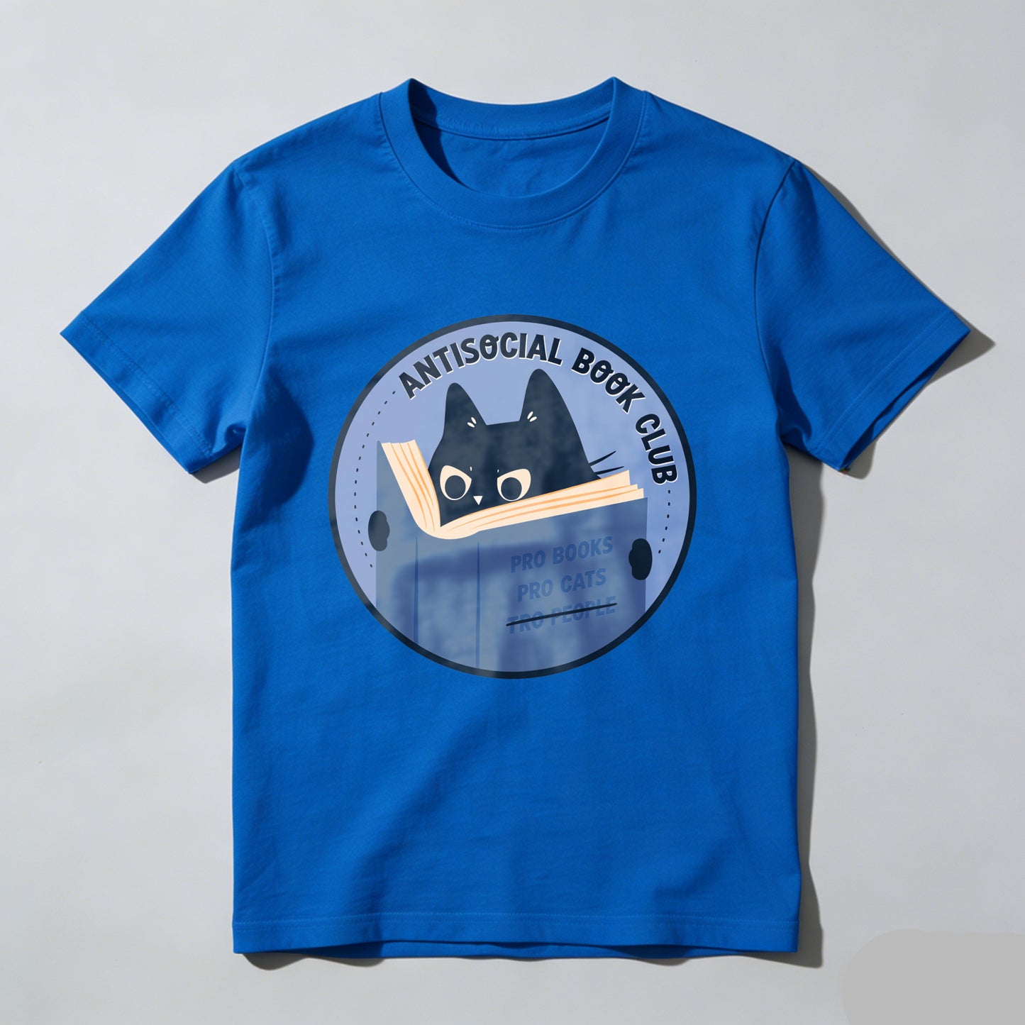 Wardrobecart Antisocial Book Club Cat Reading Book Unisex Classic T-shirt