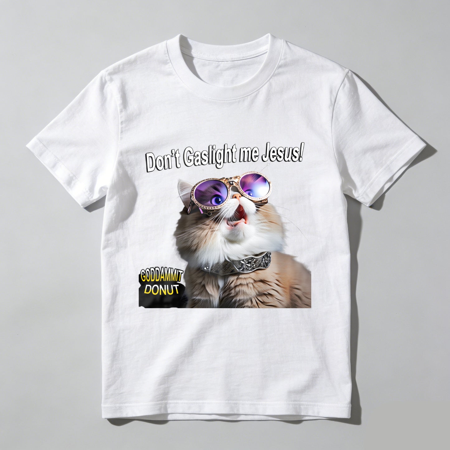 Wardrobecart Don't Gaslight Me Cat With Sunglasses Unisex Classic T-shirt