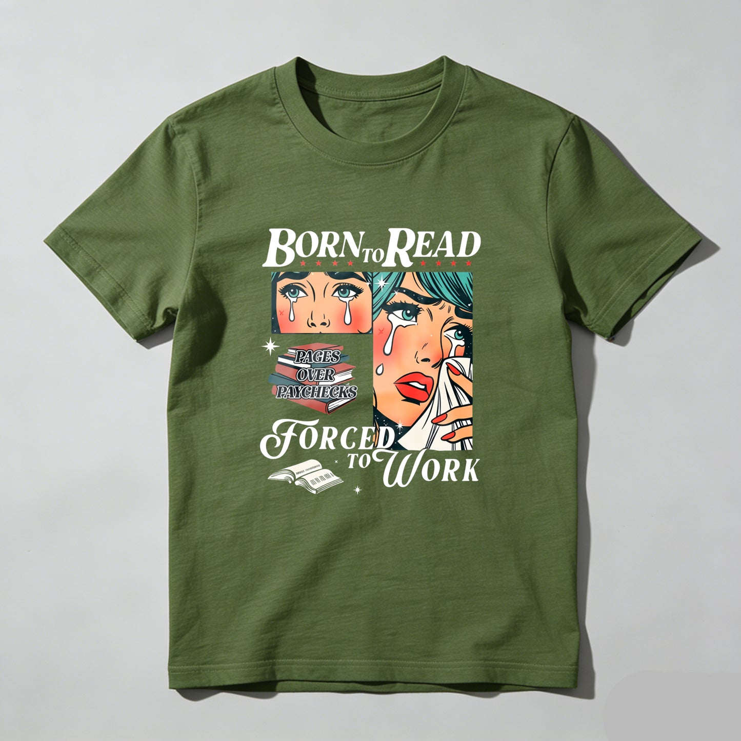 Wardrobecart Born To Read Forced To Work Unisex Classic T-shirt