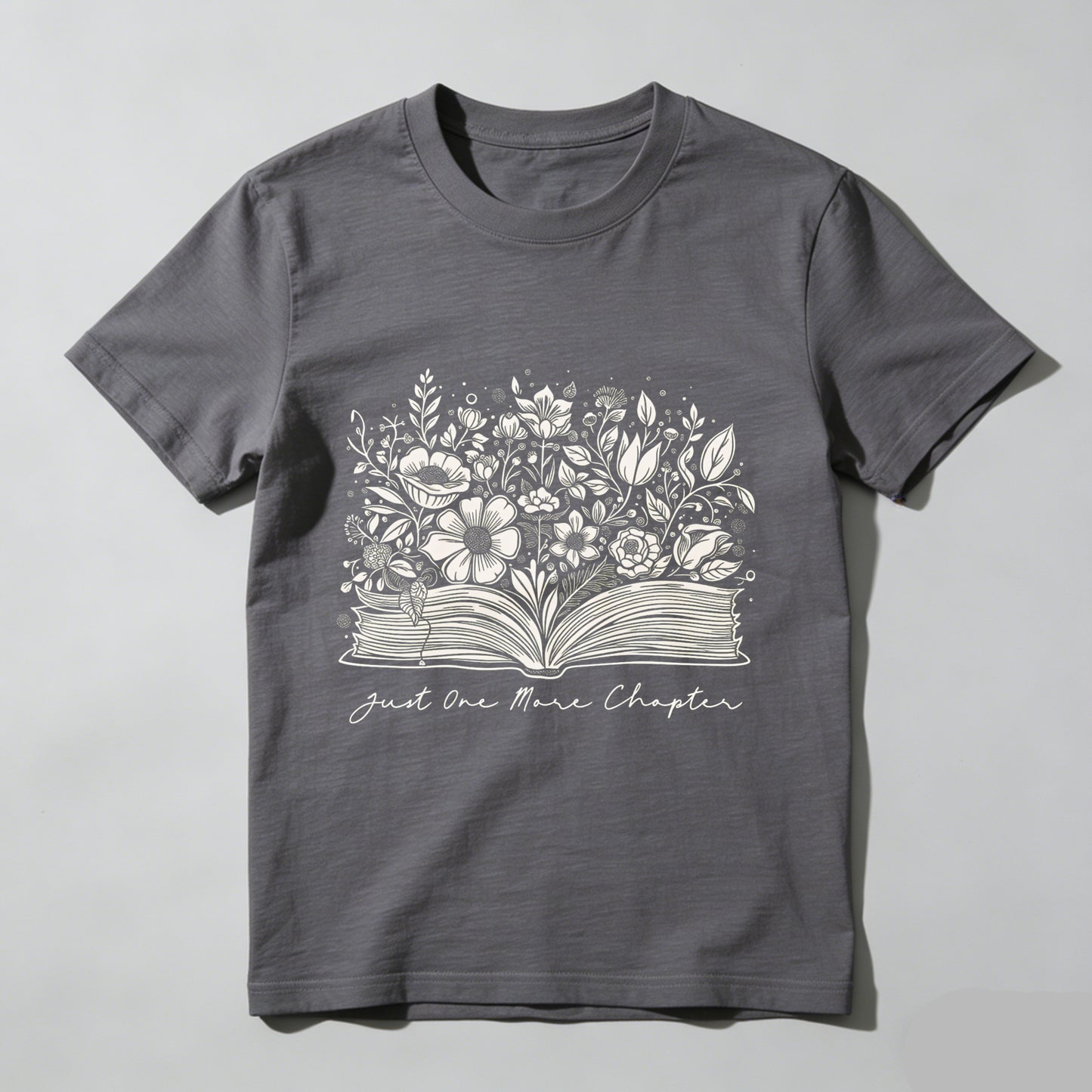 Wardrobecart Open Book With Flowers And Text Unisex Classic T-shirt
