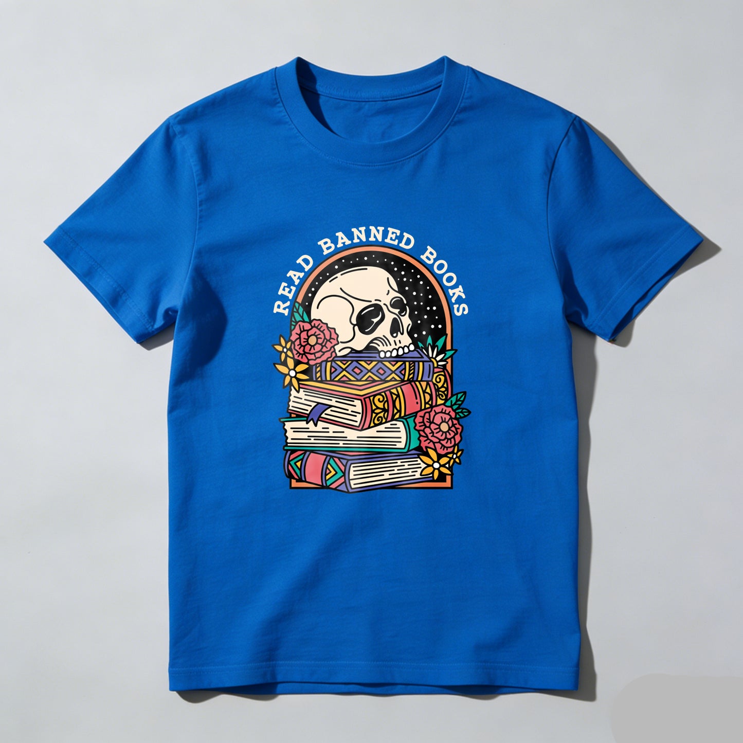 Wardrobecart Read Banned Books Skull And Books Unisex Classic T-shirt