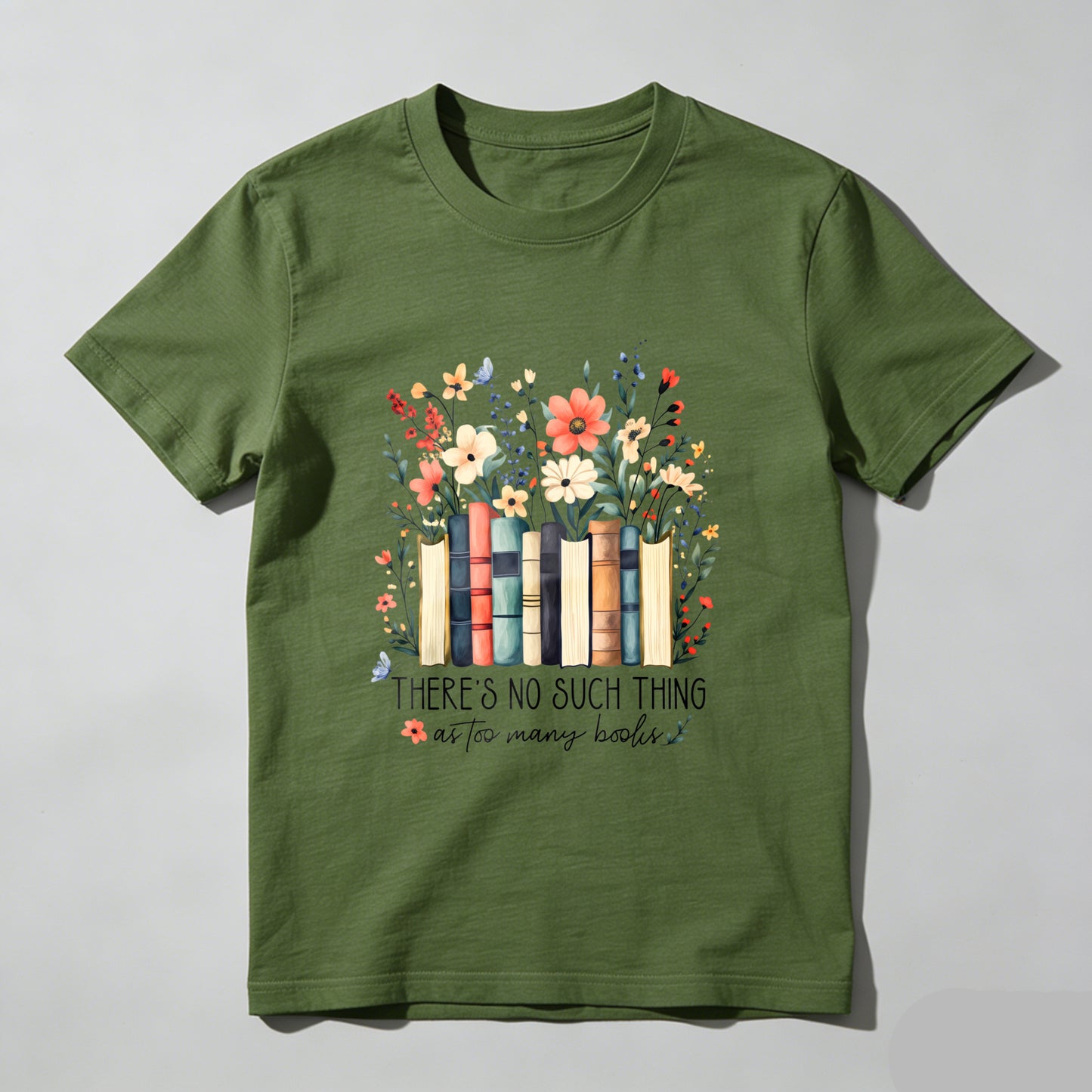 Wardrobecart Books Flowers And Butterflies Pattern Unisex Classic T-shirt