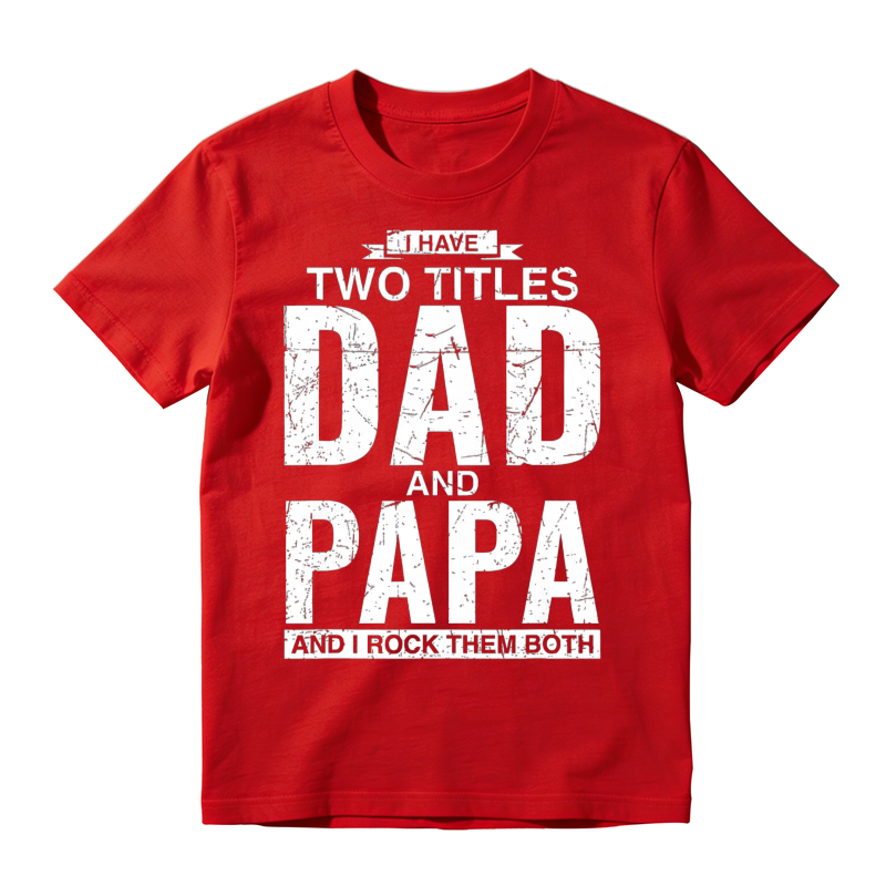 Cool Dad And Papa Double Title Rocking T-Shirt
