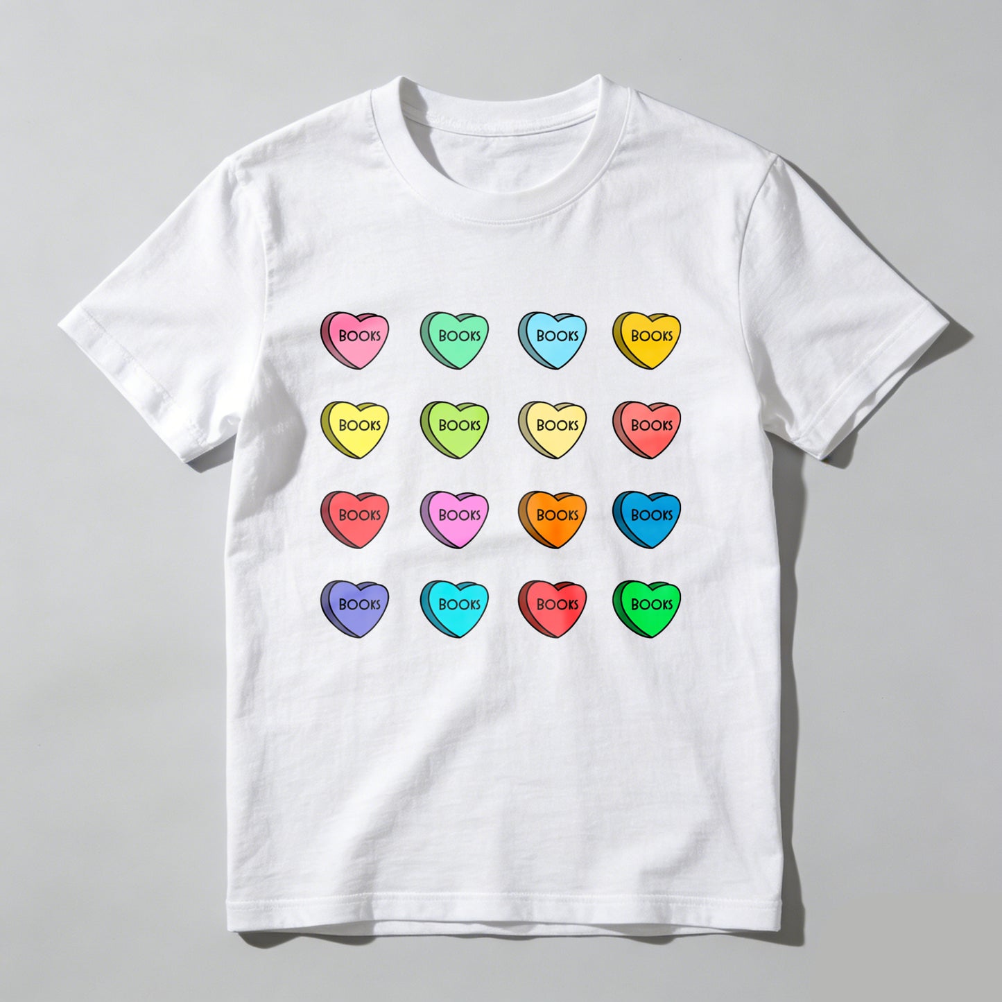 Wardrobecart Colorful Hearts With Boop Text Unisex Classic T-shirt