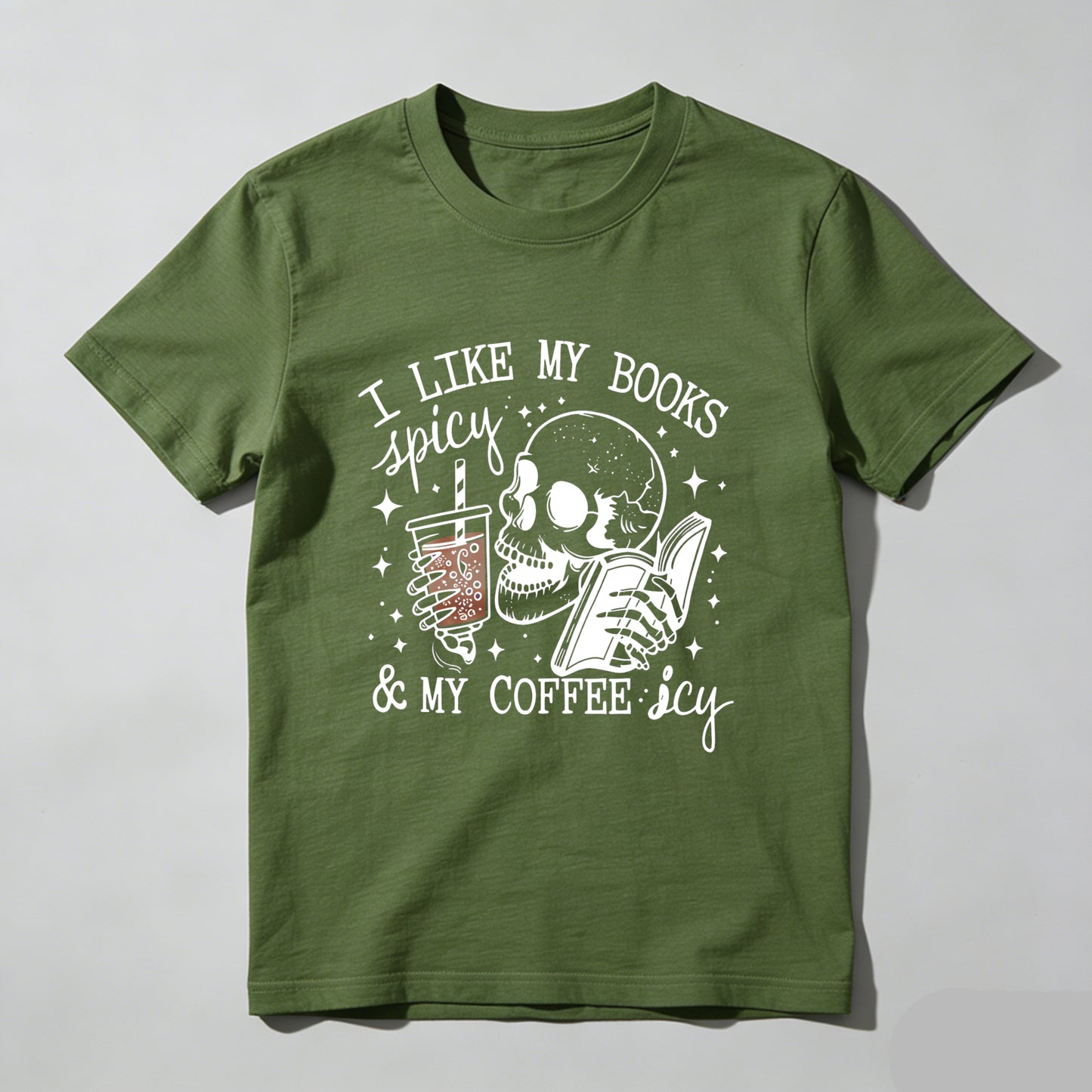 Wardrobecart I Like My Books Spicy And My Coffee Icy Unisex Classic T-shirt