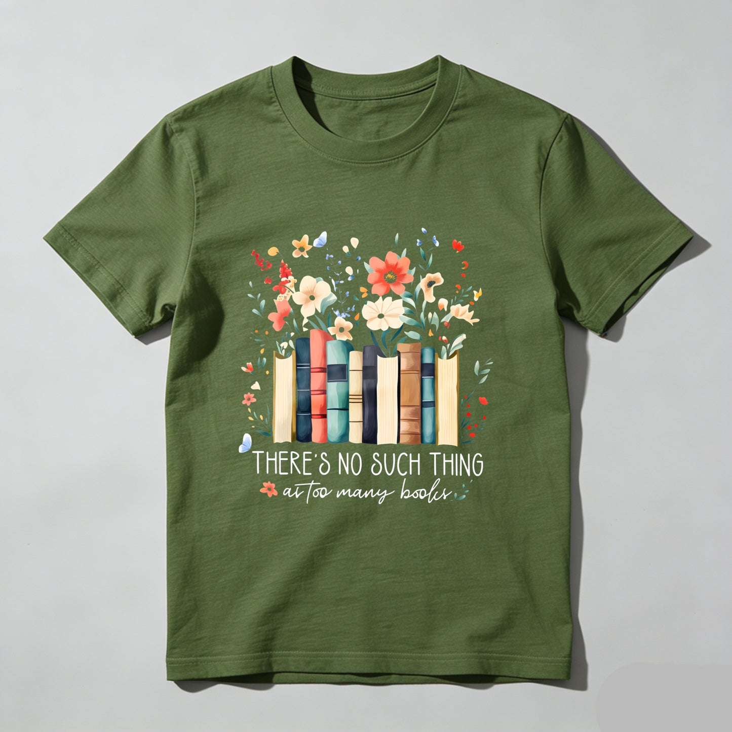 Wardrobecart Books And Flowers With Text Unisex Classic T-shirt