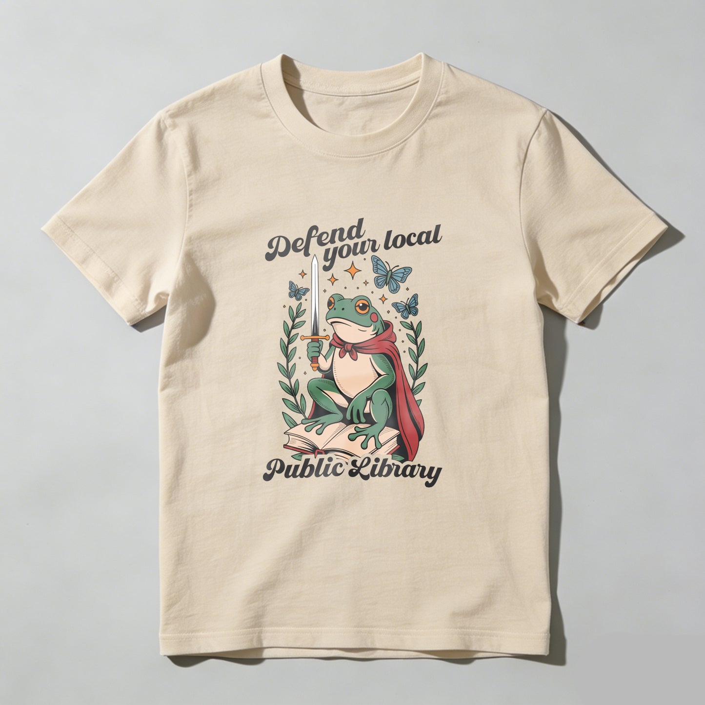 Wardrobecart Frog Knight Sword Book Library Defense Unisex Classic T-shirt