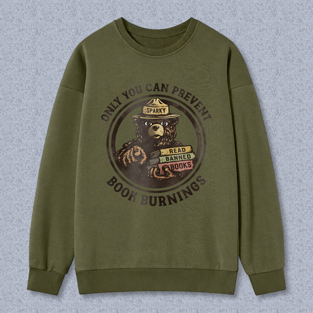 Wardrobecart Bear Sparky Read Banned Books Only You Can Prevent Book Burnings Unisex Classic Sweatshirt