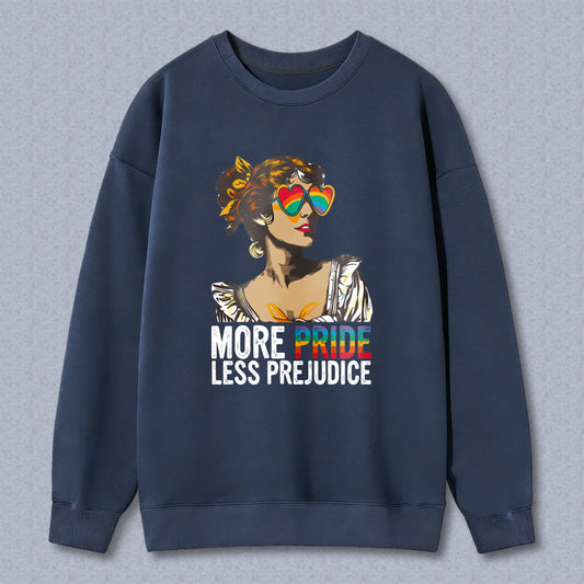 Wardrobecart Woman With Rainbow Heart Sunglasses And Pride Text Unisex Classic Sweatshirt