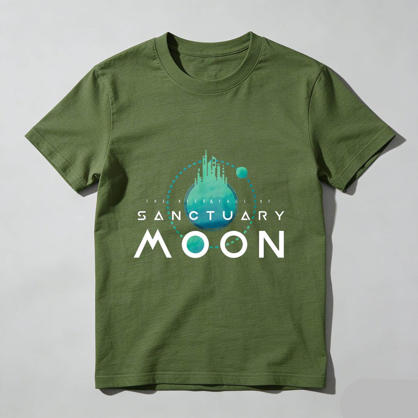 Wardrobecart Sanctuary Moon Planet Design With Cityscape Unisex Classic T-shirt