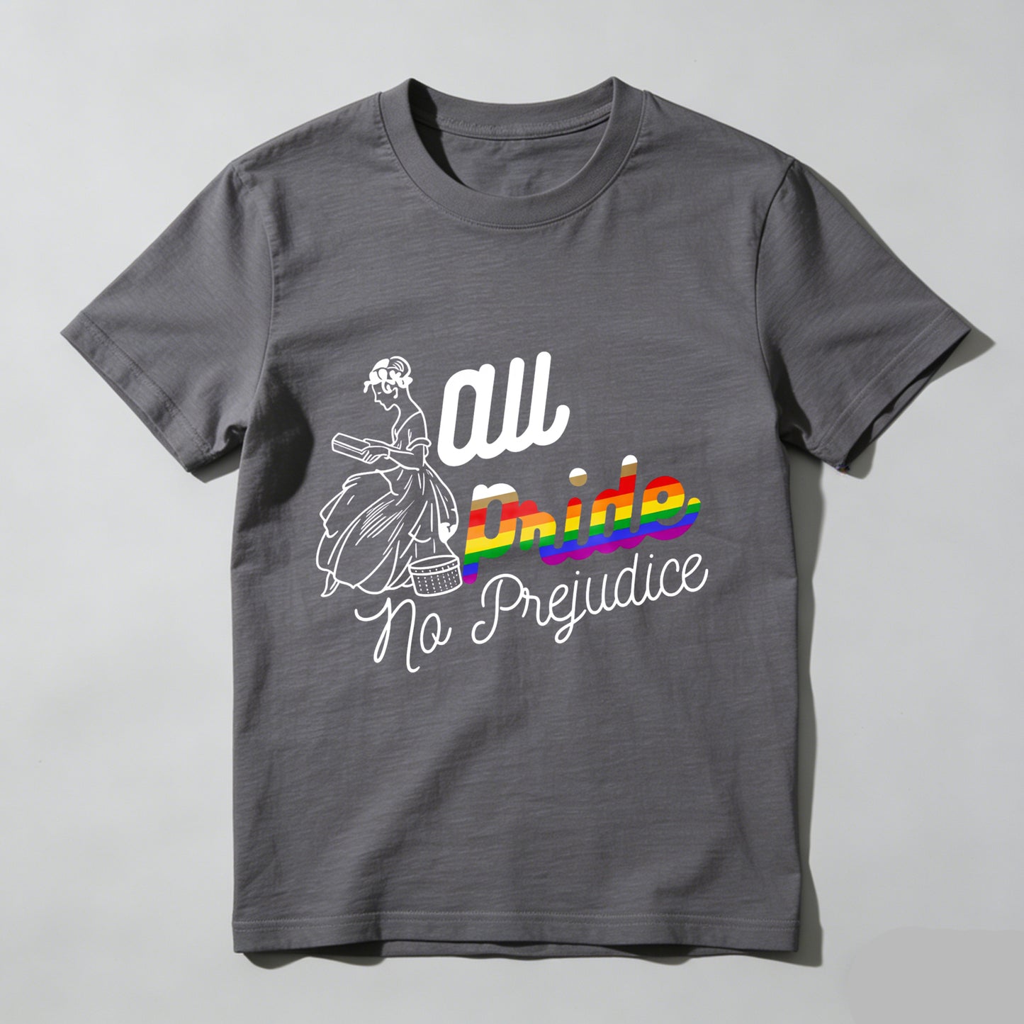 Wardrobecart All Pride No Prejudice Rainbow Design Unisex Classic T-shirt