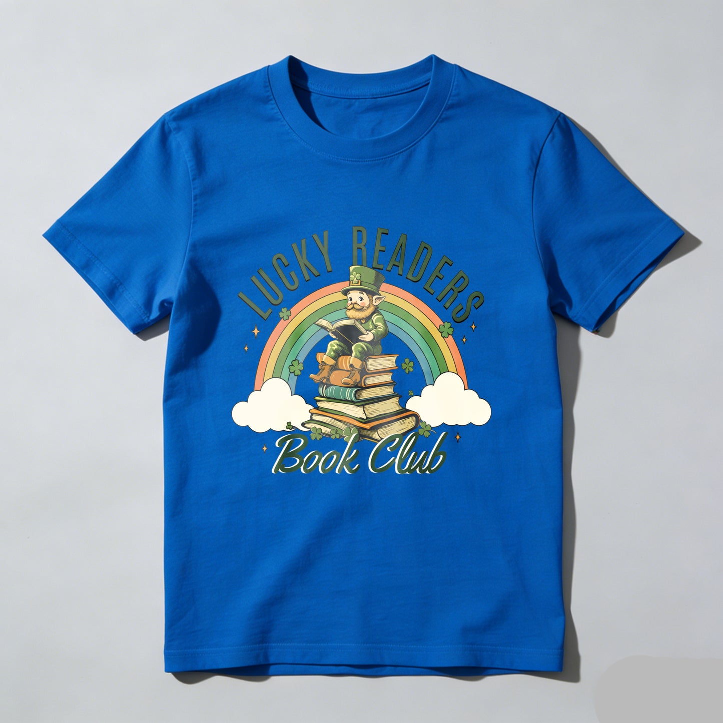 Wardrobecart Lucky Readers Book Club Rainbow Leprechaun Books Unisex Classic T-shirt