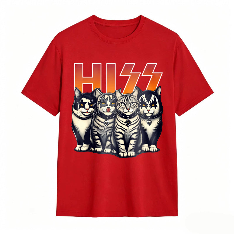 Hiss Funny Cats Kittens Rock T-Shirt