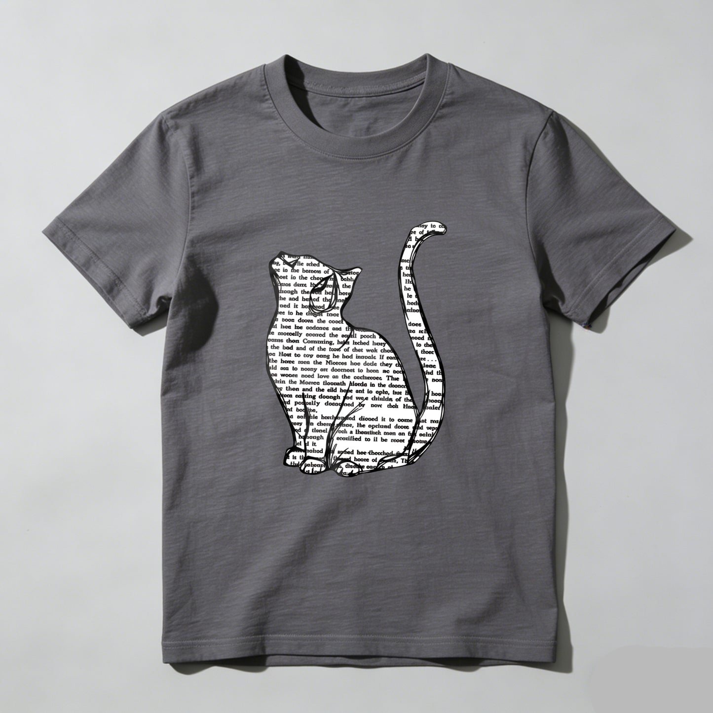 Wardrobecart Cat Silhouette With Text Pattern Unisex Classic T-shirt
