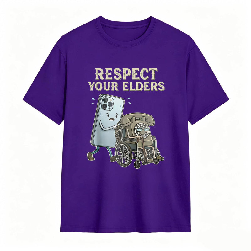 Respect Your Elders Gadget Evolution Humor Graphic Tee