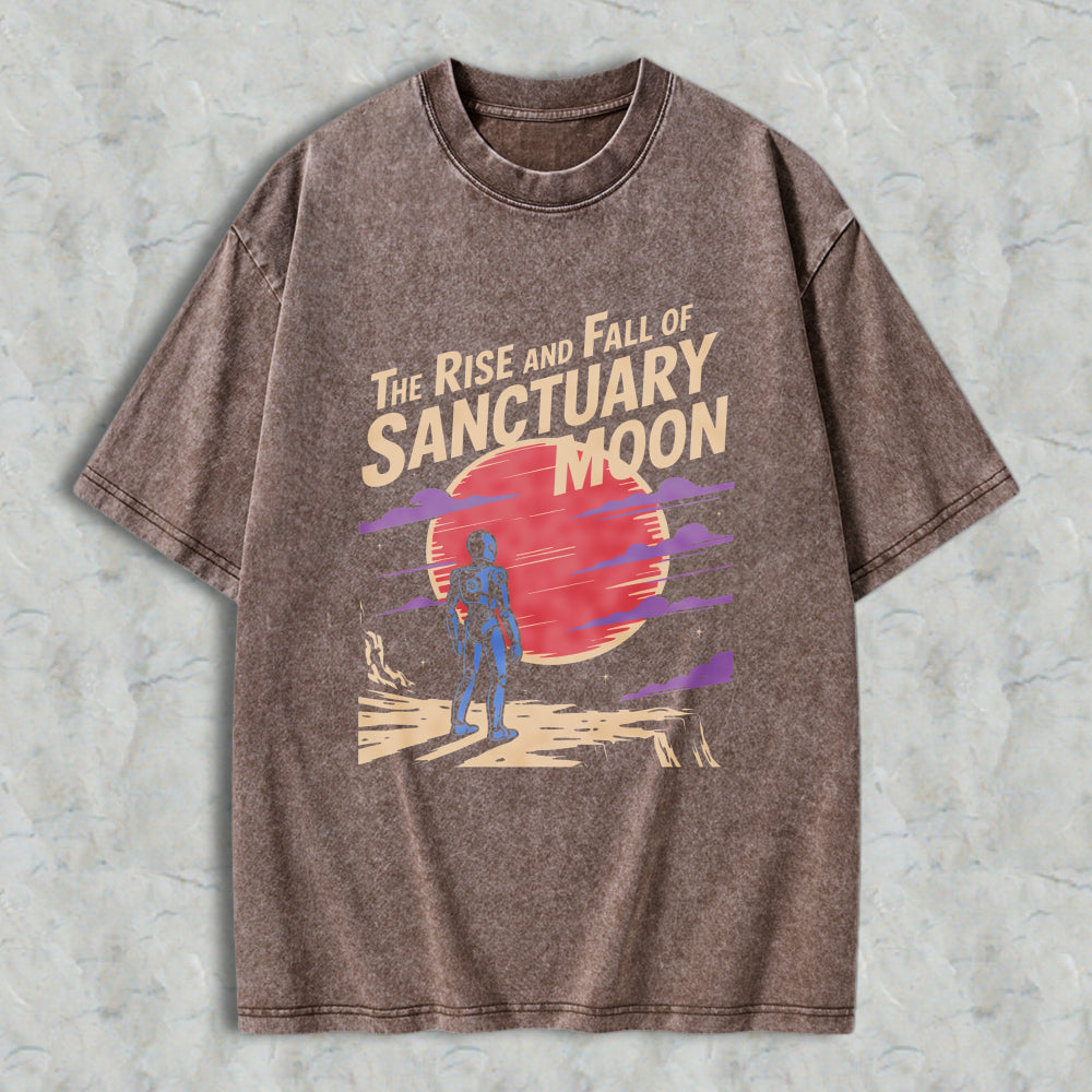 Wardrobecart The Rise And Fall Of Sanctuary Moon Space Adventure Unisex Washed T-shirt