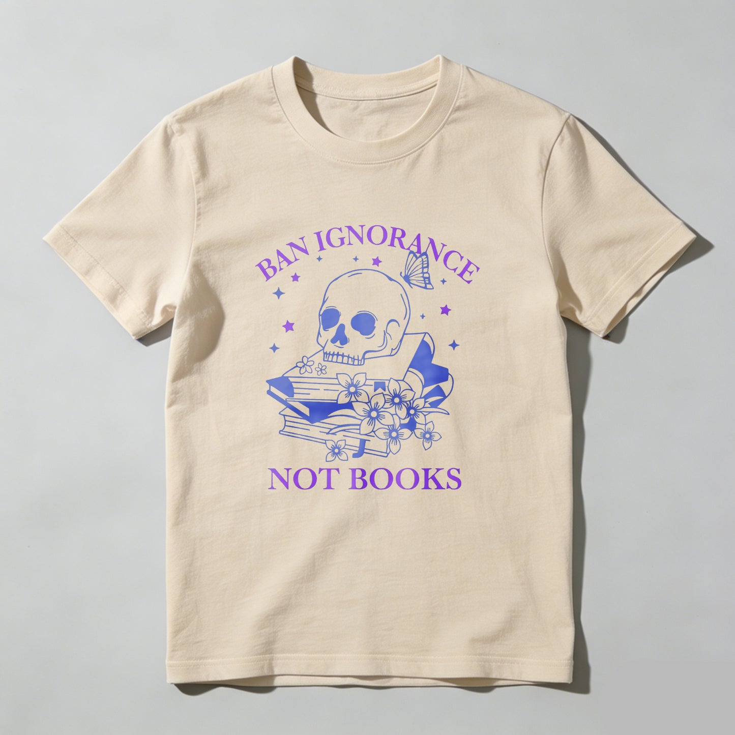 Wardrobecart Ban Ignorance Not Books Skull And Books Unisex Classic T-shirt