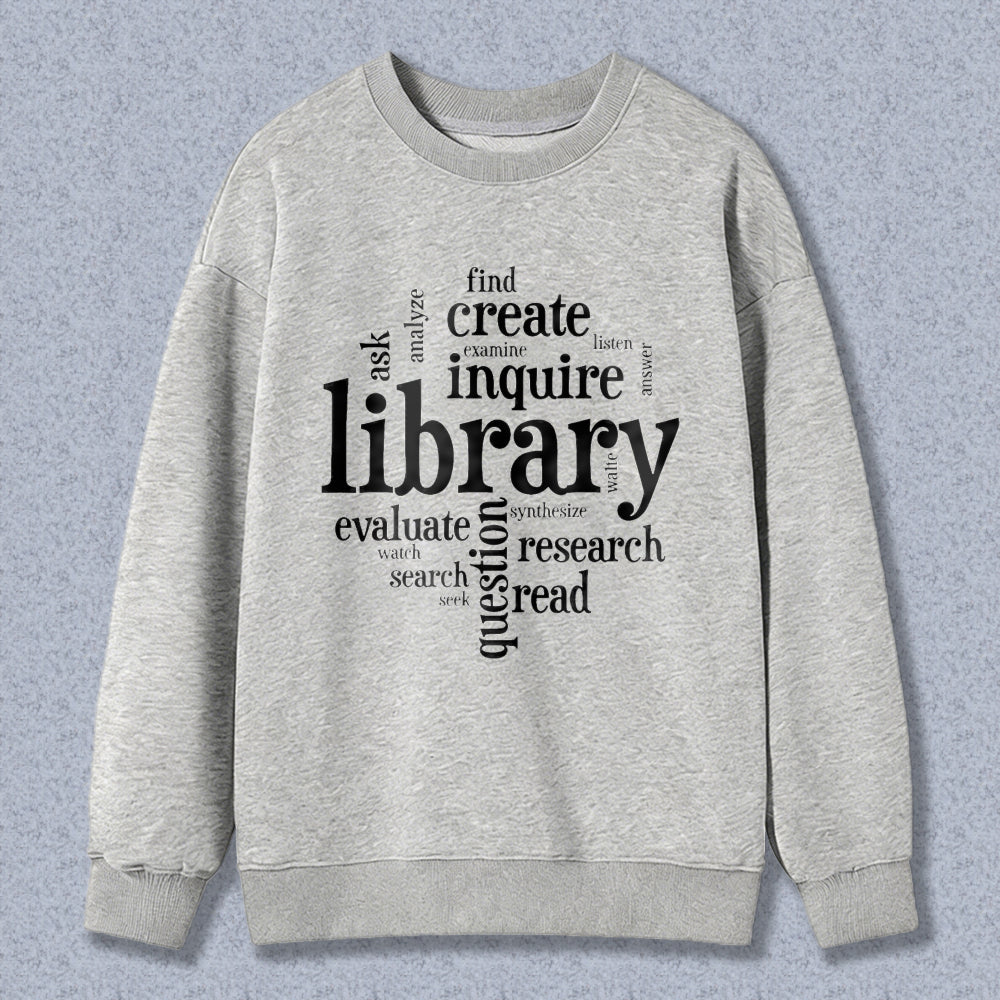 Wardrobecart Library Word Cloud Design Unisex Classic Sweatshirt