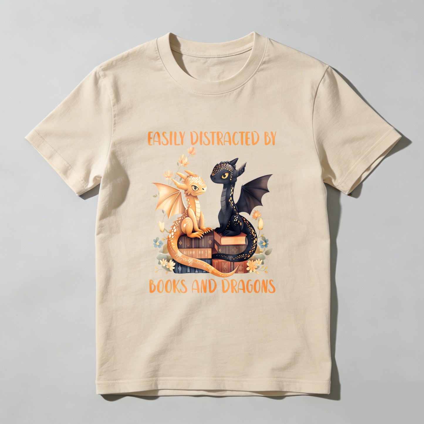 Wardrobecart Easily Distracted By Books And Dragons Unisex Classic T-shirt