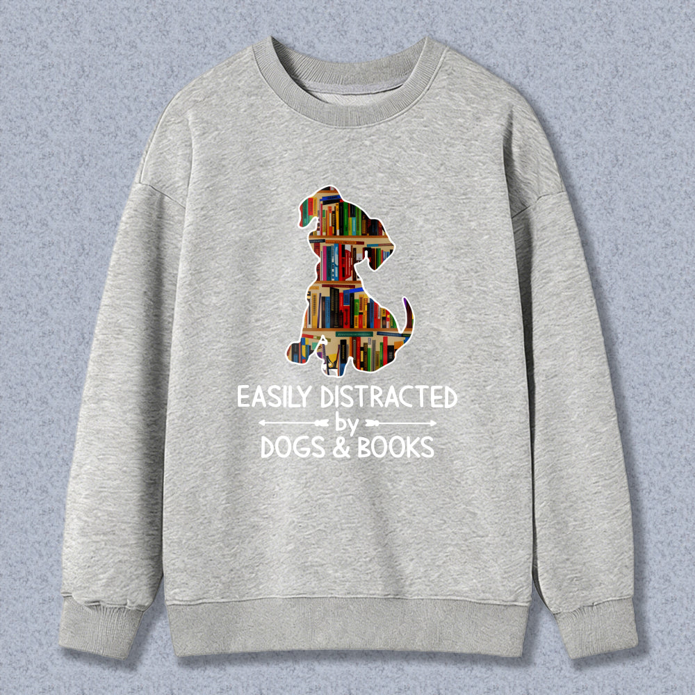 Wardrobecart Dog Made Of Books Easily Distracted By Books Unisex Classic Sweatshirt