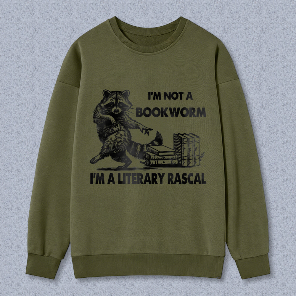 Wardrobecart Raccoon Reading Books I'M Not A Bookworm I'M A Literary Rascal Unisex Classic Sweatshirt