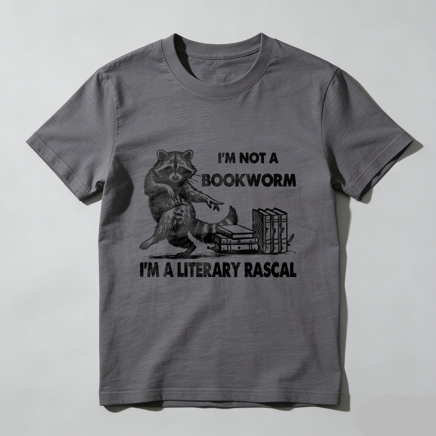 Wardrobecart Raccoon Reading Books With Text Unisex Classic T-shirt