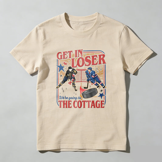 Wardrobecart Get In Loser We're Going To The Cottage Unisex Classic T-shirt 100% cotton