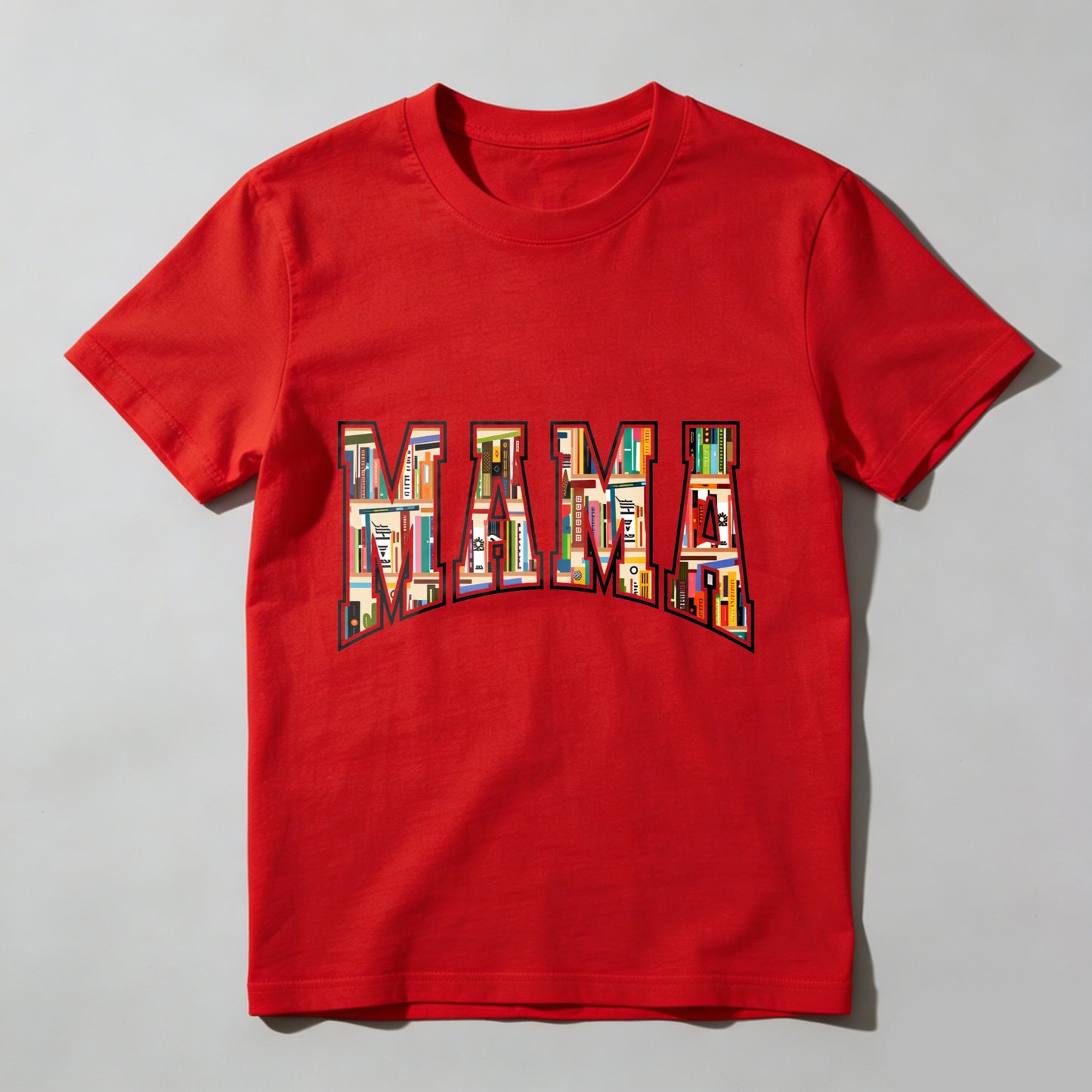 Wardrobecart Mama Bookshelf Pattern Print Design Unisex Classic T-shirt