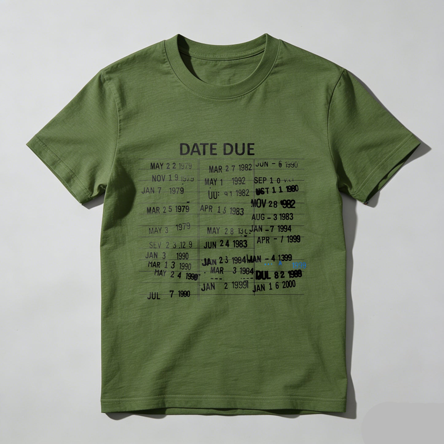 Wardrobecart Date Due Library Card Dates Unisex Classic T-shirt