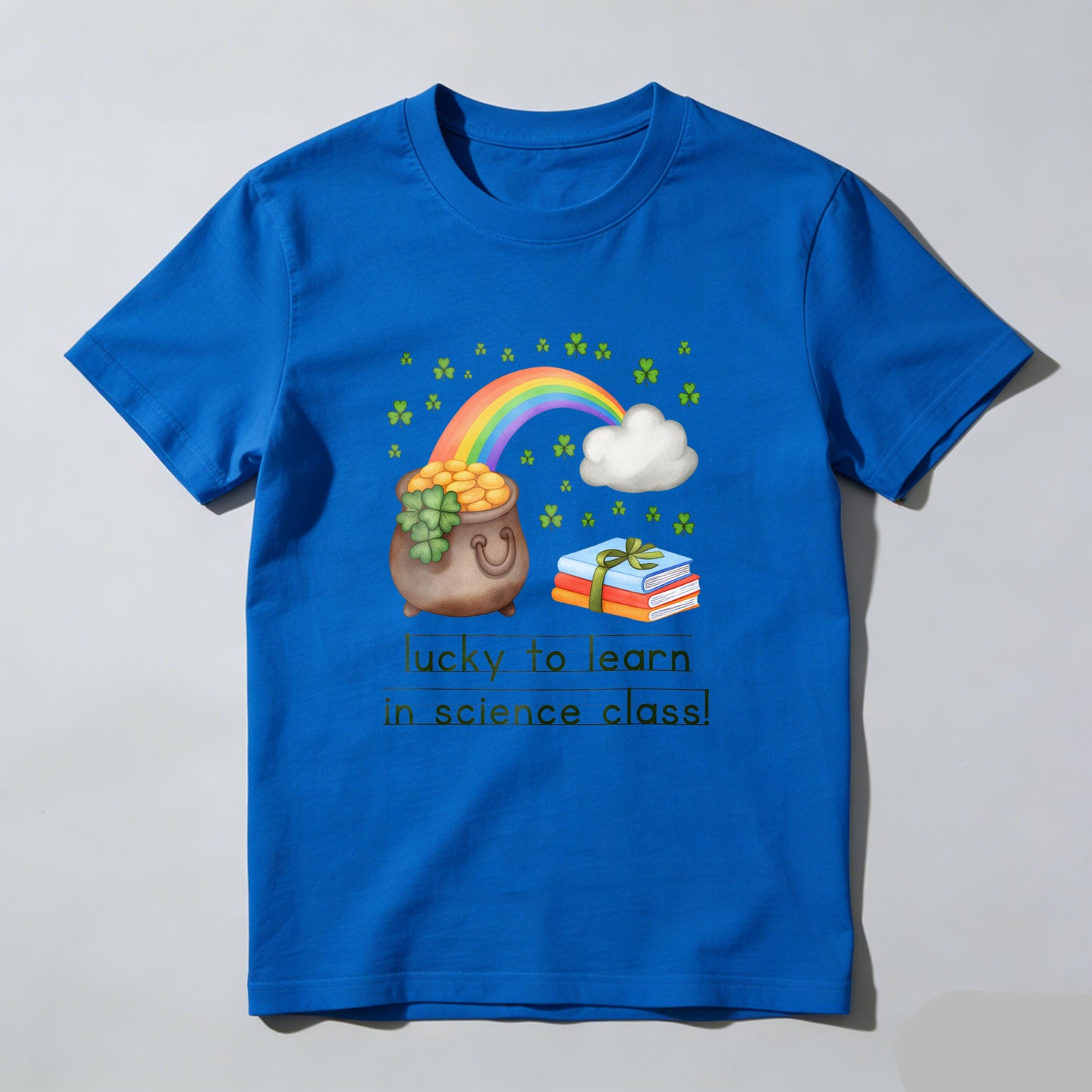 Wardrobecart Pot Of Gold Rainbow Books Clover Cloud Unisex Classic T-shirt