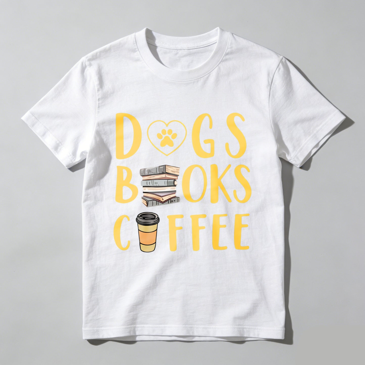 Wardrobecart Dogs Books Coffee Unisex Classic T-shirt