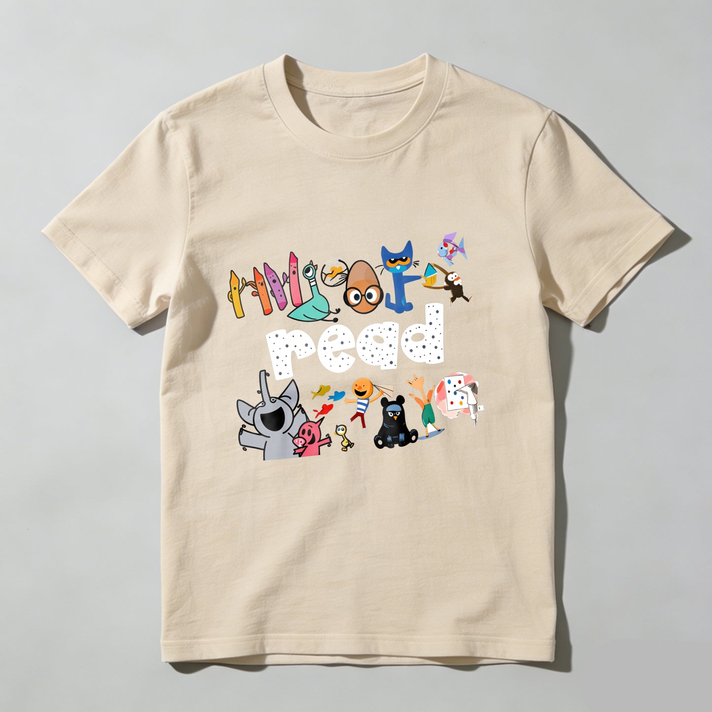 Wardrobecart Read With Colorful Characters And Fun Designs Unisex Classic T-shirt