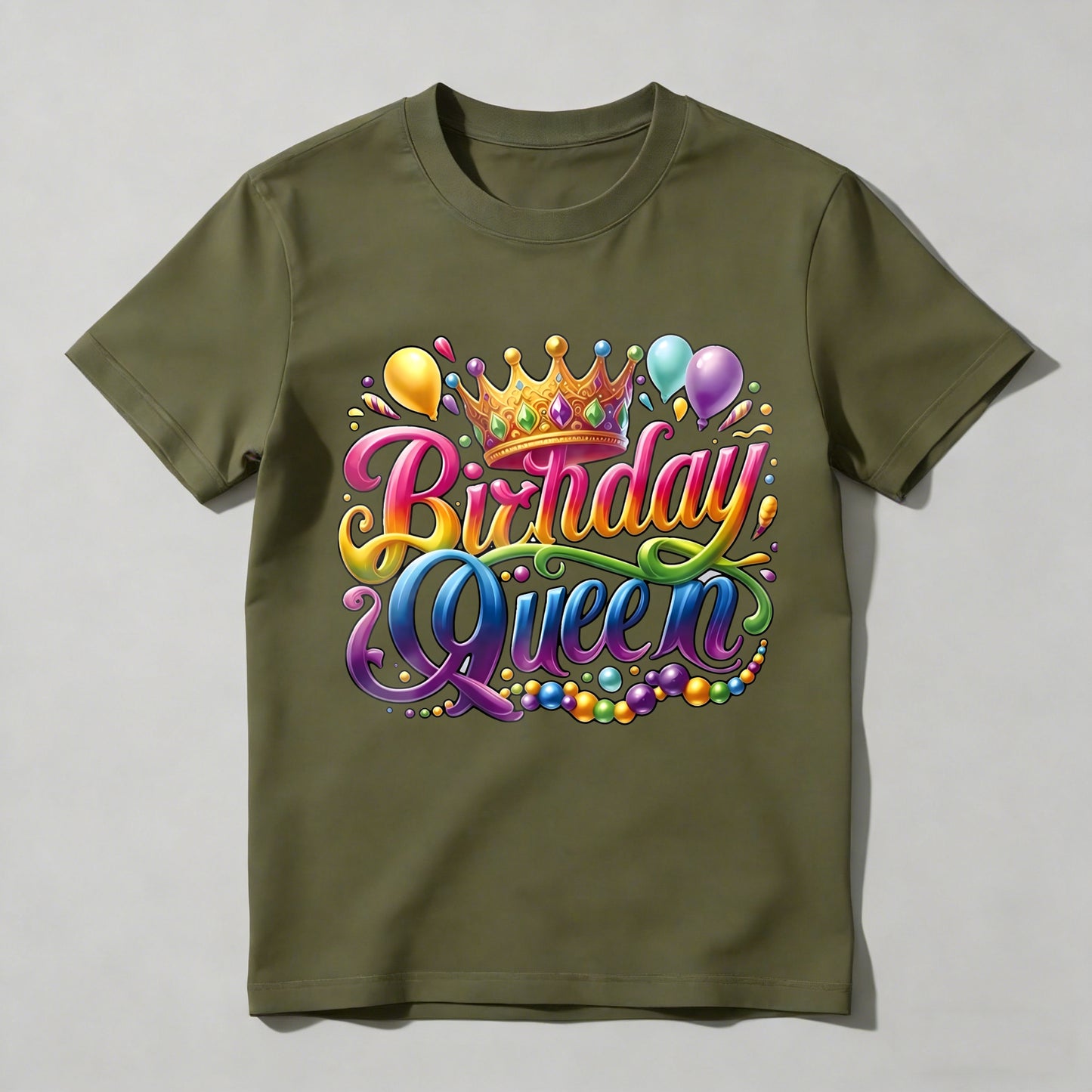 Birthday Queen Crown Balloons And Gems T-shirt