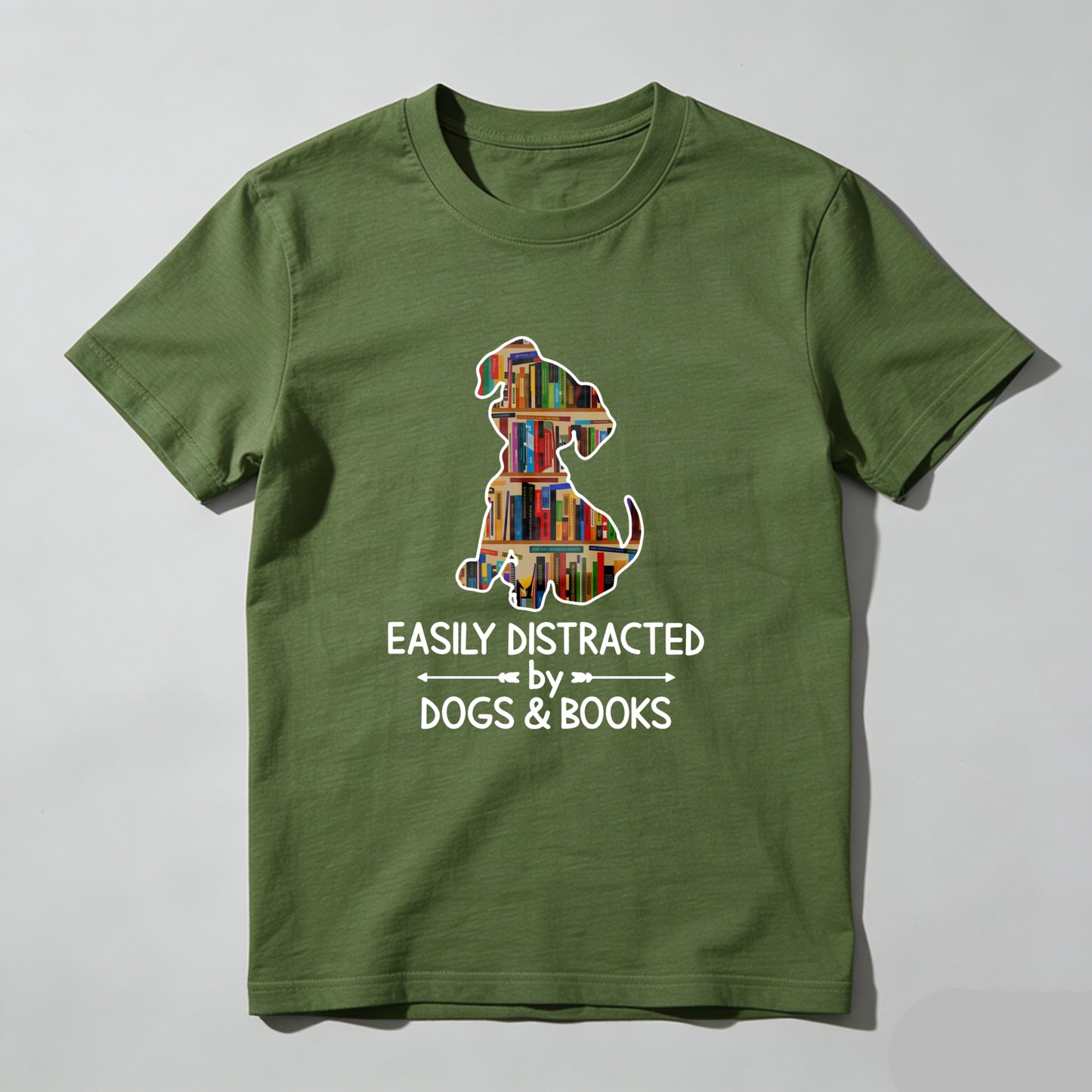 Wardrobecart Dog Made Of Books Easily Distracted By Dogs And Books Unisex Classic T-shirt