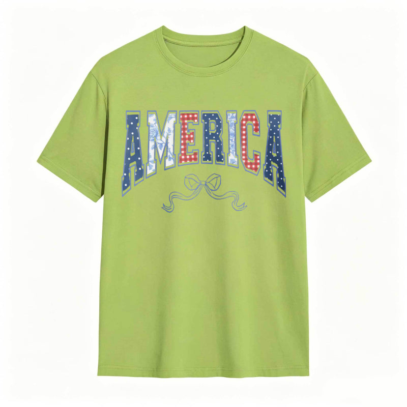 America Patriotic Stars And Stripes Design T-shirt
