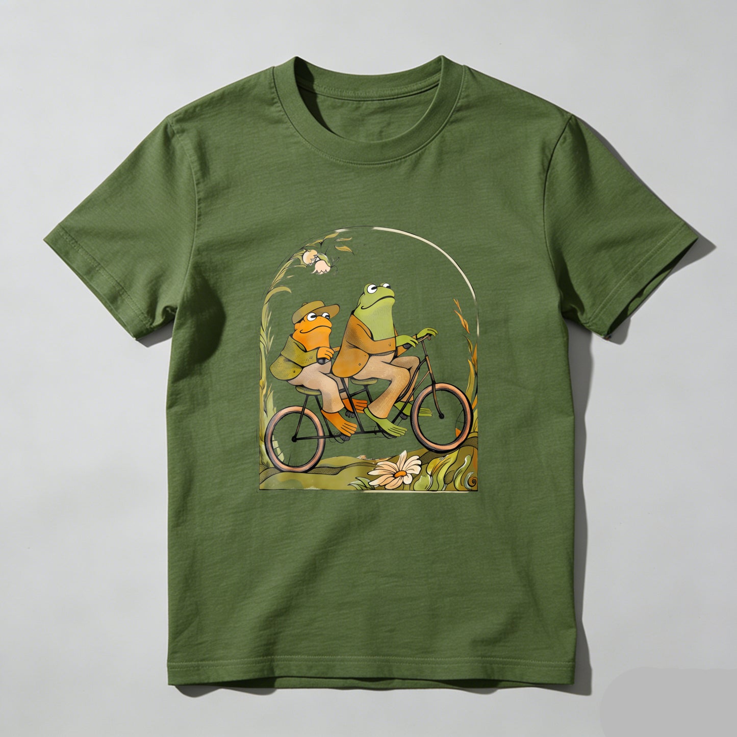 Wardrobecart Frog And Duck Ride Bicycle Together Unisex Classic T-shirt
