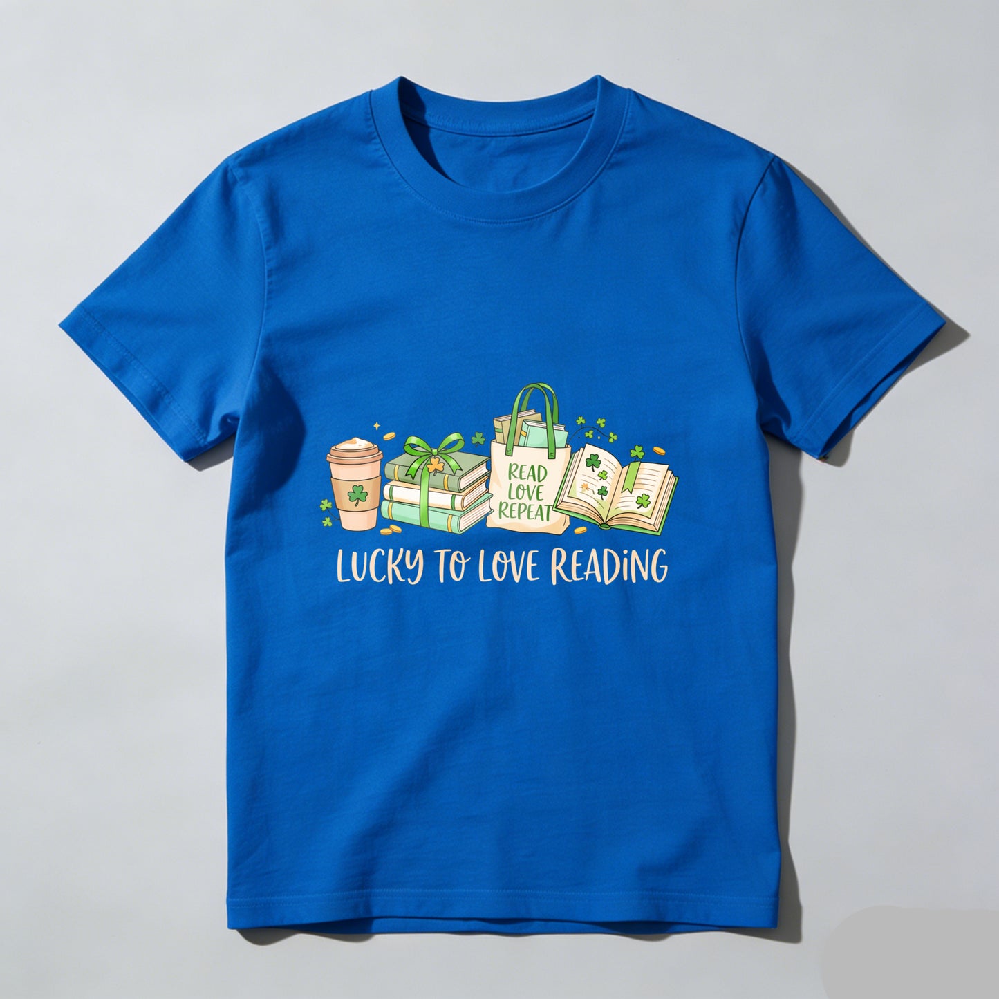Wardrobecart Lucky To Love Reading Books And Coffee Unisex Classic T-shirt