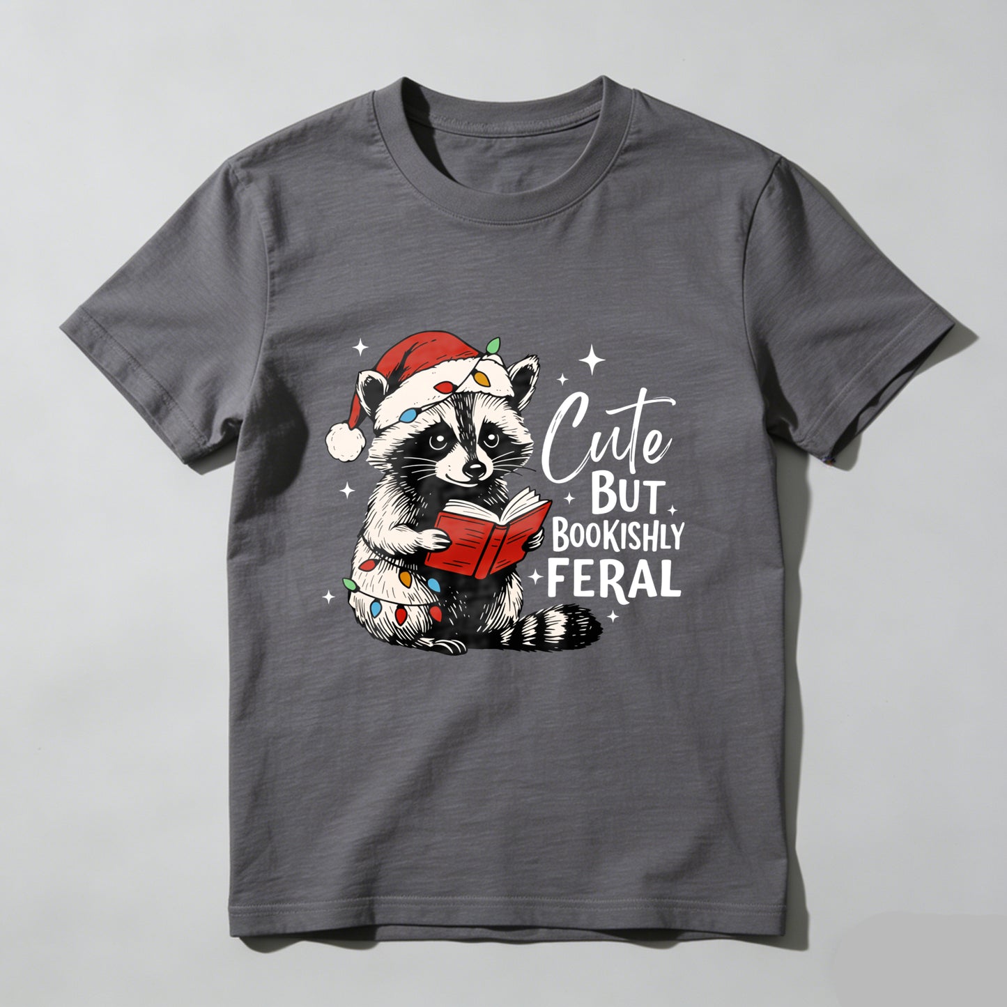 Wardrobecart Cute But Bookishly Feral Raccoon Reading Unisex Classic T-shirt