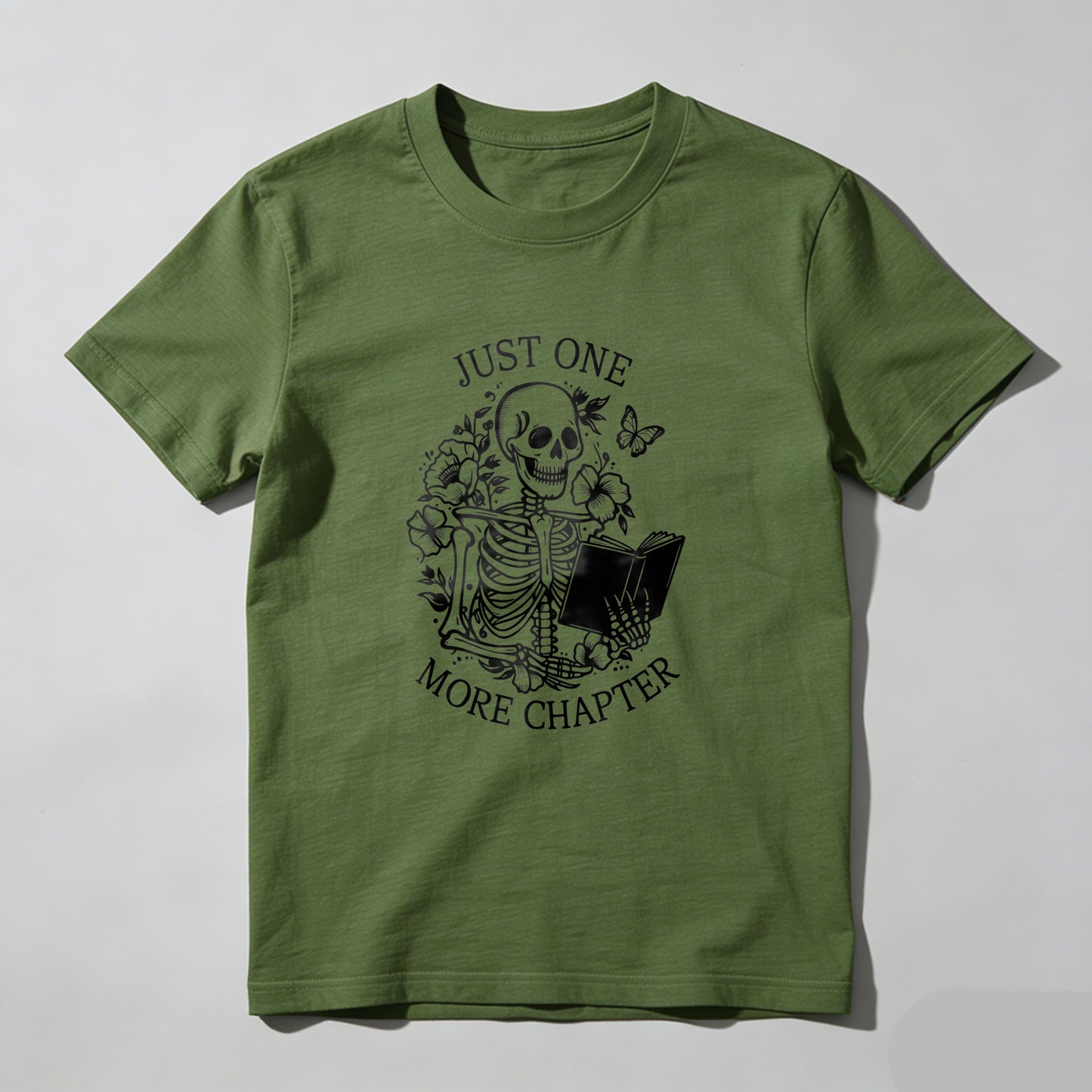 Wardrobecart Just One More Chapter Skeleton Reading Book Unisex Classic T-shirt