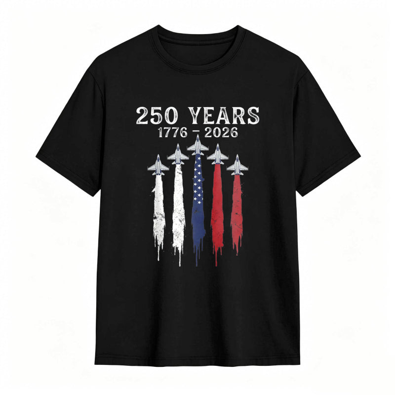 250 Years 1776 2026 American Independence Celebration With Stars And Stripes Design T-shirt