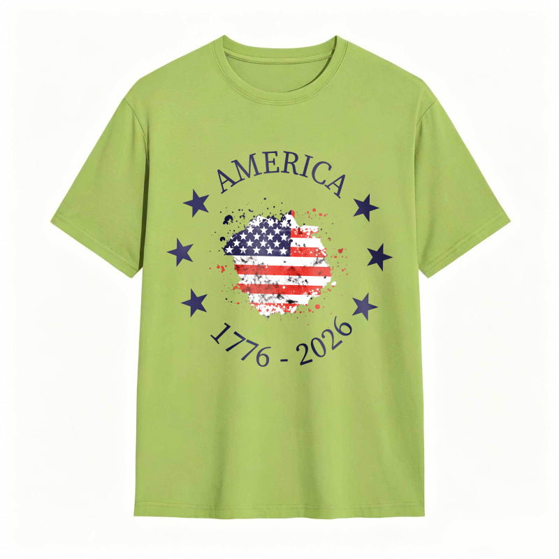 America 250th Anniversary Patriotic USA Flag Graphic Tee