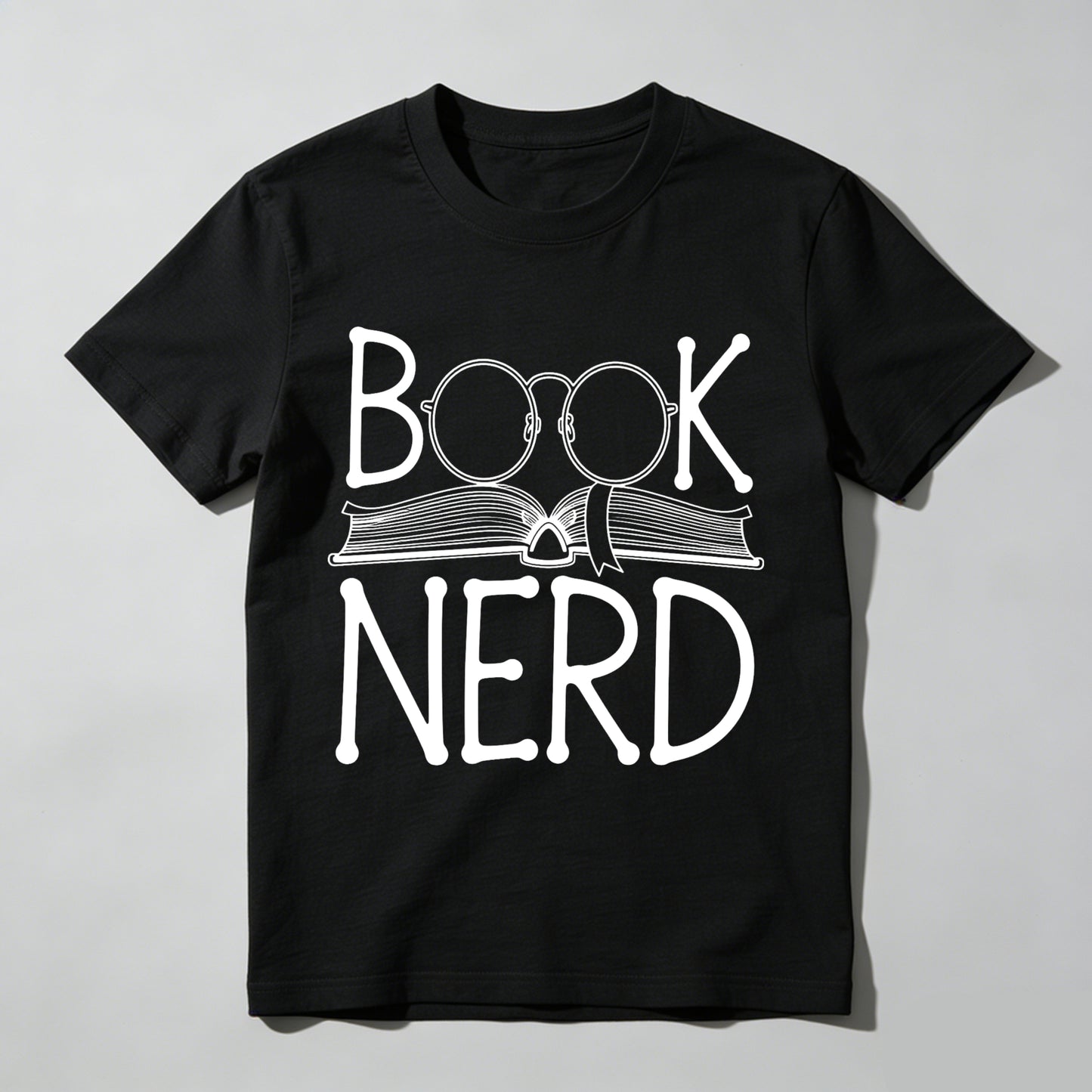 Wardrobecart Book Nerd With Glasses And Open Book Unisex Classic T-shirt