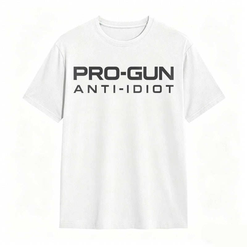 Pro-Gun Anti-Idiot Graphic Print Cotton Shirt