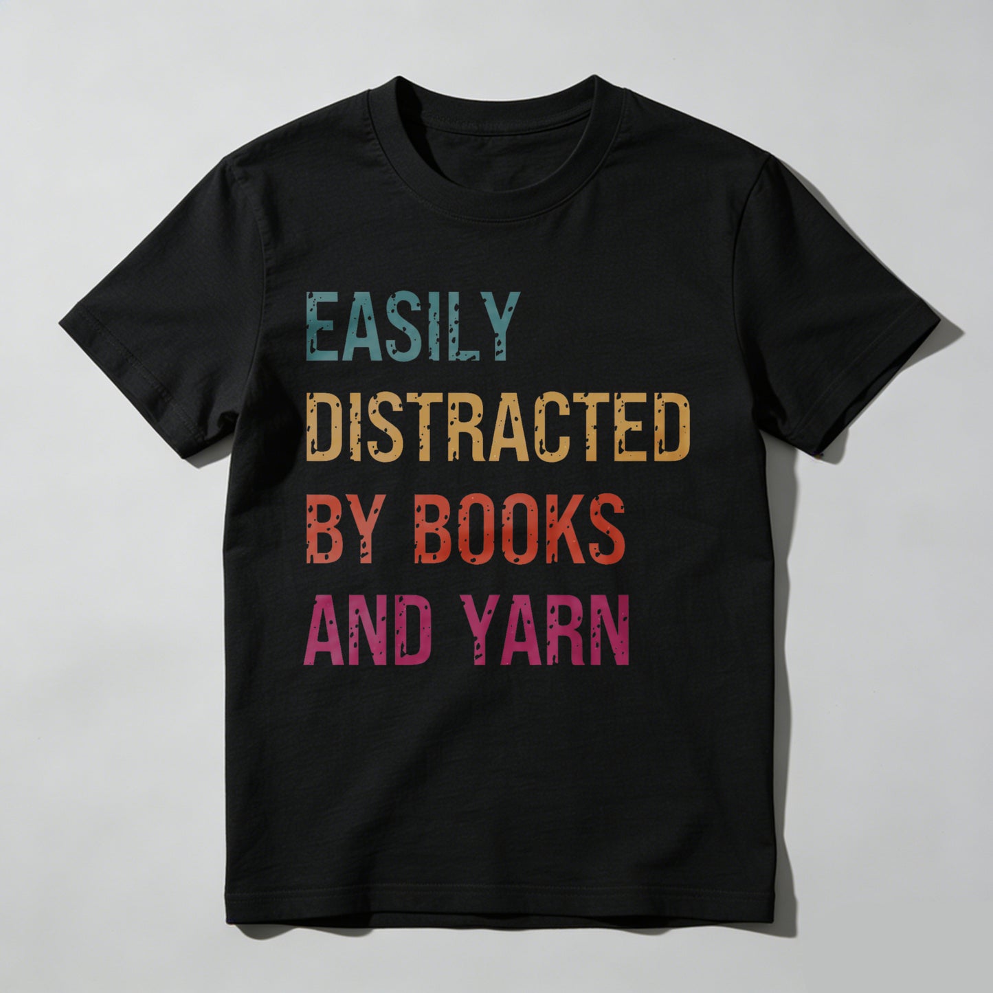 Wardrobecart Easily Distracted By Books And Yarn Unisex Classic T-shirt