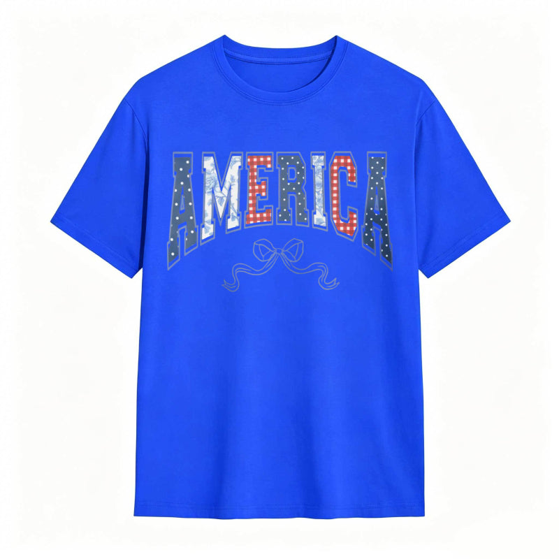 America Patriotic Stars And Stripes Design T-shirt