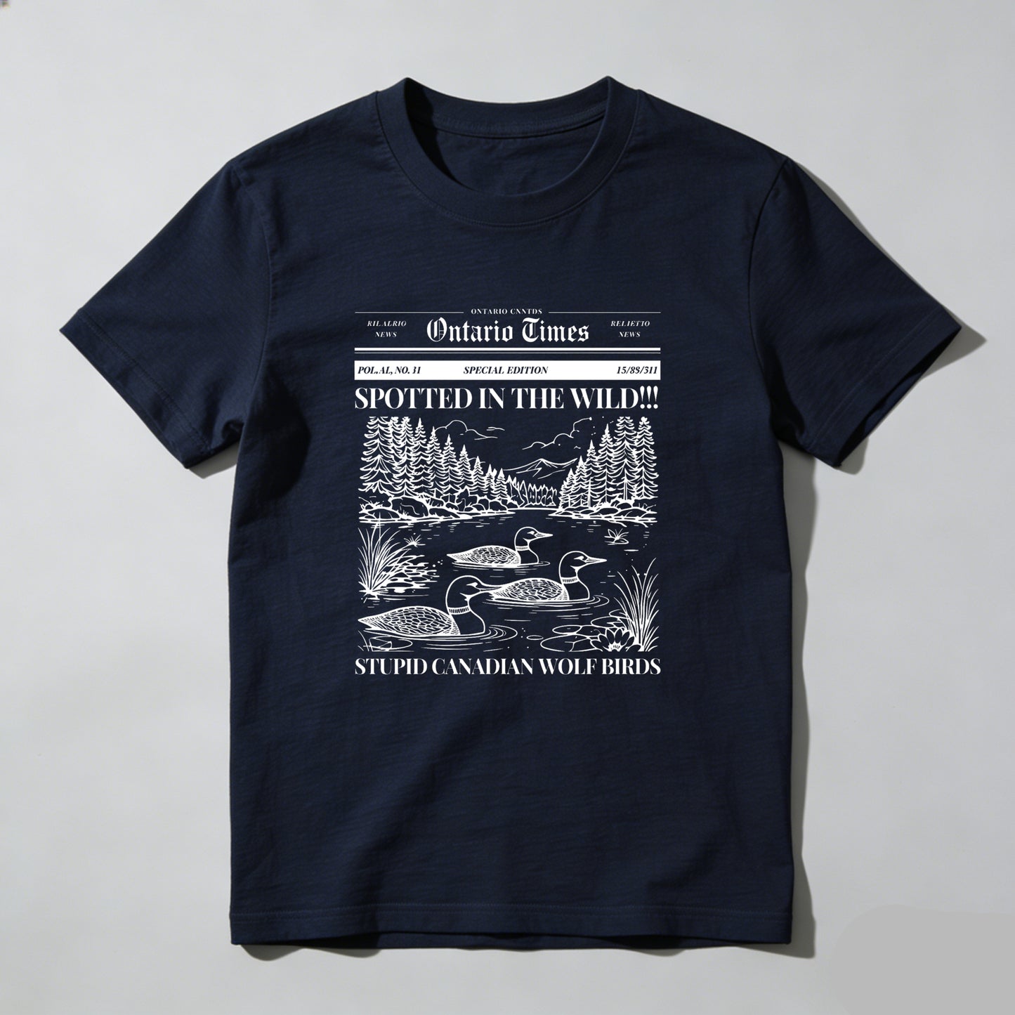 Wardrobecart Ontario Times Spotted In The Wild Stupid Canadian Wolf Birds Unisex Classic T-shirt